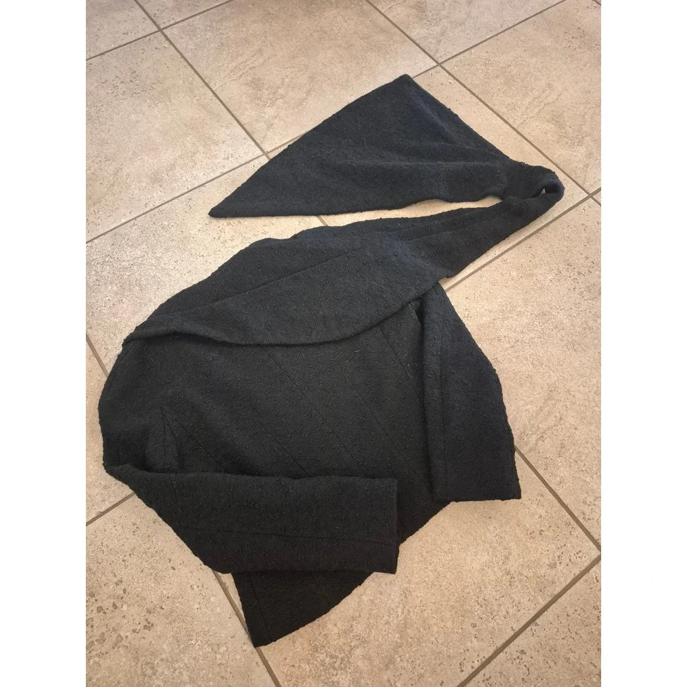 John Galliano Paris Wool Cropped Jacket - Women's - Attached Scarf Collar -